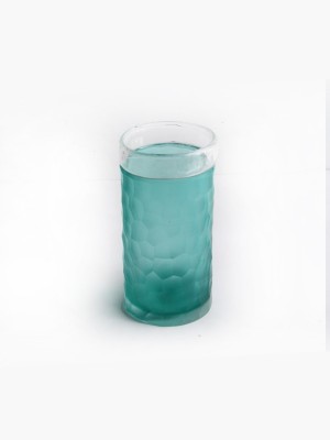 Teal glass vase